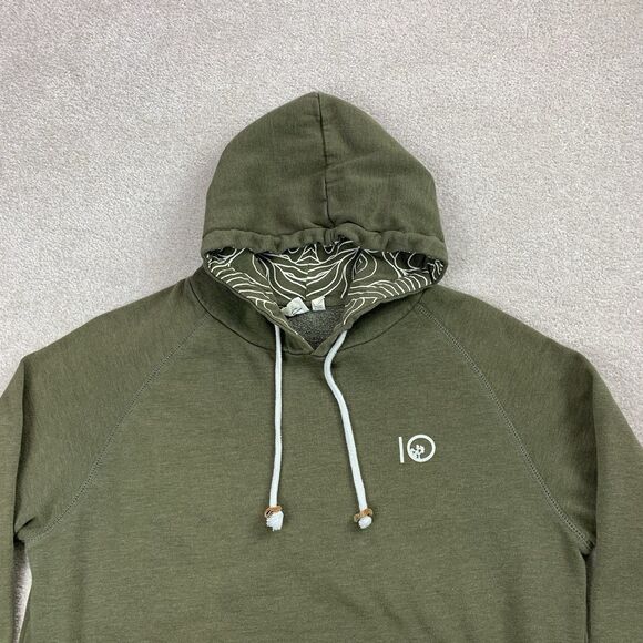 10 Tree Sweatshirt Mens Small Hoodie Outdoor Classic Relaxed Casual Pullover - Picture 3 of 16